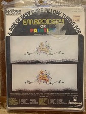 Pillow Tubing Kit For Embroidery Or Painting Merribee Springmaid Fabric New