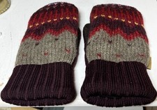 Mitones de lana reciclada horneados dos veces Northland Woolens forrados de lana Fair Isle talla L