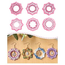 Mandala Circle Frame Polymer Clay Cutters, 6 Shapes Mandala Clay Earring Cutt...