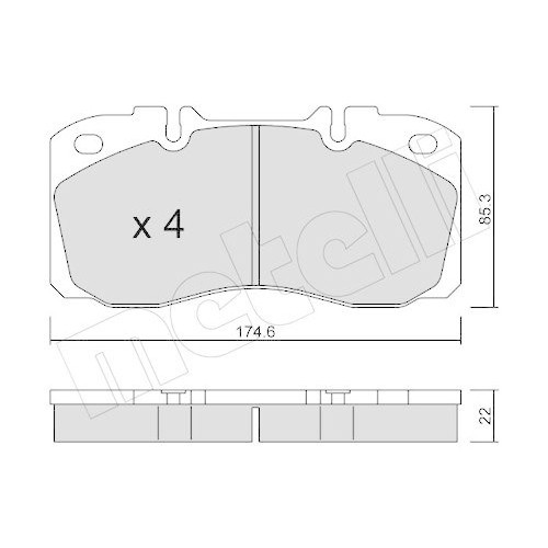 Plaquettes de frein Iveco Metelli 22-0268-0 kit de frein à disque arrière