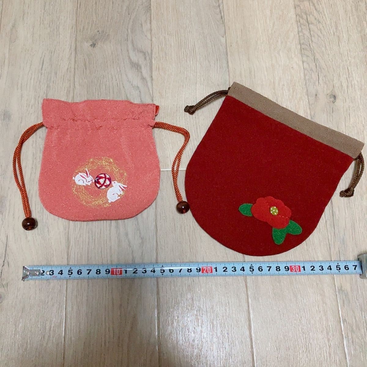 Japanese pattern drawstring purse set - image 1