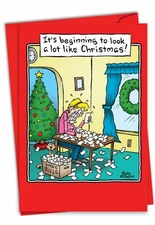 12 pk Funny Christmas Cards w/ Envelopes Look A Lot Like Christmas Nobleworks