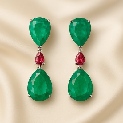 Stunning Diopsid Earnings In Sterling Silver