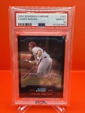 2004 Bowman Chrome YADIER MOLINA Rookie Card 301 Cardinals RC Gem Mint PSA 10. rookie card picture