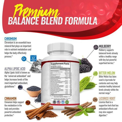 1-3PCS Blood Sugar Complex, Alpha Lipoic Acid, Herbal Blend For men and women - Picture 7 of 16