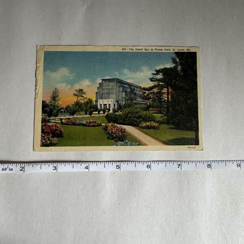 Vintage The Jewel Box in Forest Park St. Louis MO Architecture Post Card 1957