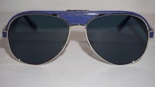 ZILLI Occhiali da Sole Aviator Blu Argento Blu ZI65047 C08 60 15 145 Francia