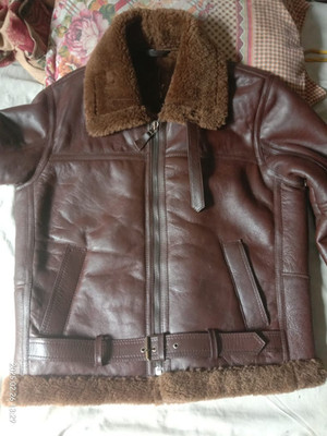 B3 RAF US Nav Mens Bomber Flying Aviator Fur Irvin Real Shearling Leather Jacket