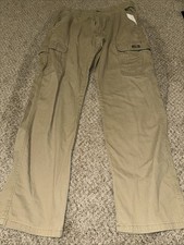 Men's Wrangler Cargo Pants w/ Stretch Relaxed Fit Brown Tech Pocket 34x34