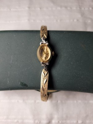 Vintage 10k Rolled Gold Plated  Bulova Dainty Wristwatch Wind Up It works