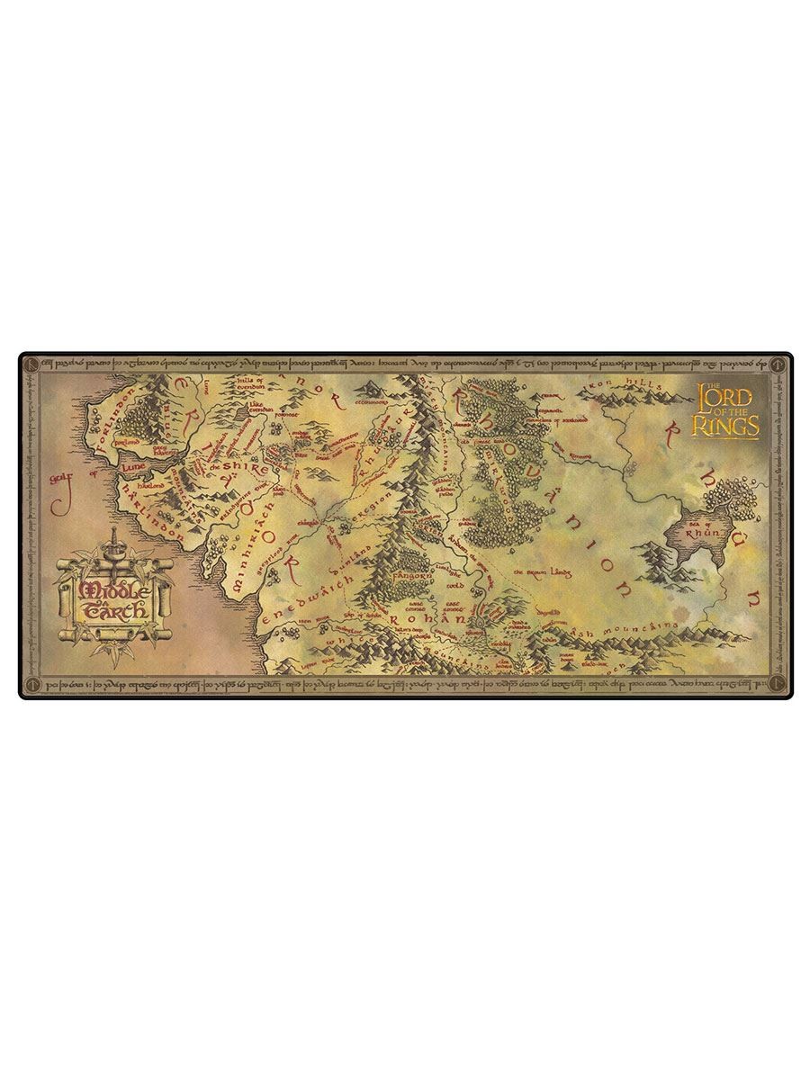 The Lord Of The Rings (Middle Earth Map) XL Gaming Desk Mat