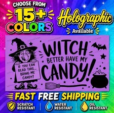 50 WITCH STICKERS 2.25" LABELS SEALS GHOST BOO FUNNY HAPPY HALLOWEEN GOBLIN BATS