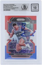 Brutus Creed Signed 2022 Panini Prizm Red White & Blue #144 BAS 10 Rookie Card