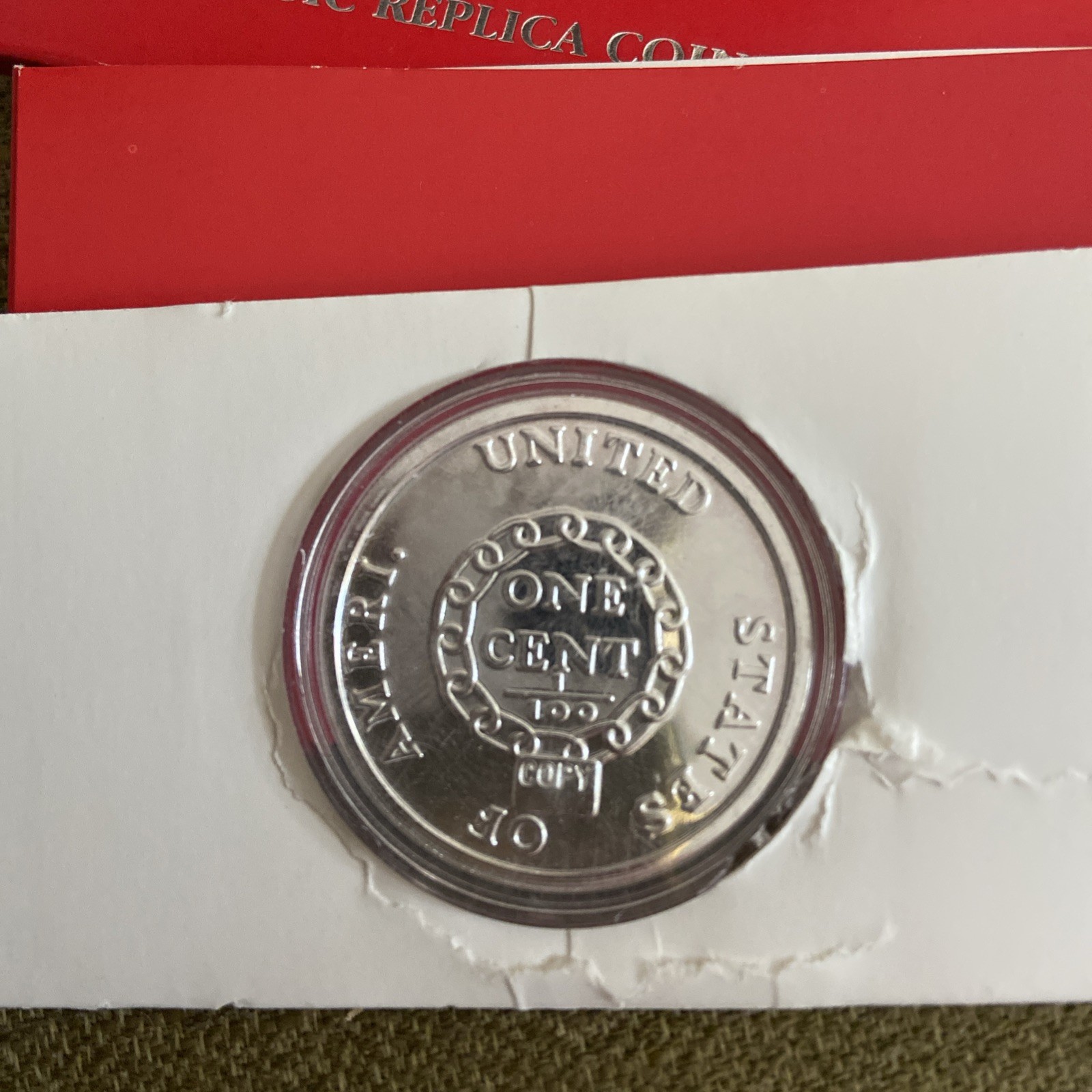 Classic Replica Coins of America 1793 Liberty one cent .999 silver plated