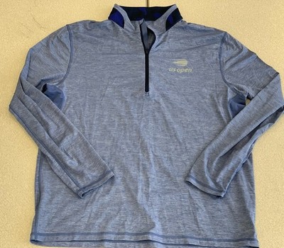 Greyson Golf Mens Blue Longsleeve Performance US Open Tennis Quarter Zip Size L