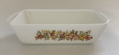 Vintage Anchor Hocking Milk Glass Loaf Pan 441 Harvest Vegetable Casserole Dish