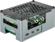 Aluminum Alloy Case for Raspberry Pi 5 with 3510 PWM Fan & Heatsink - Compatible