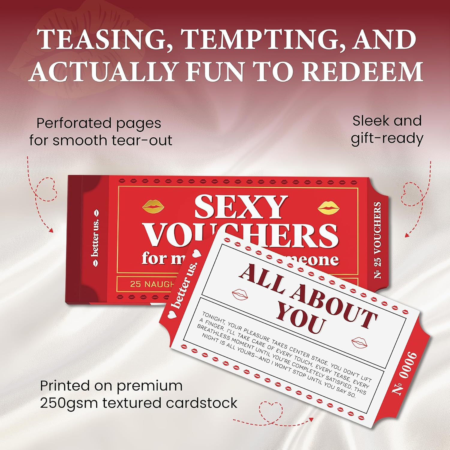 25 Sexy Couples Vouchers – Naughty Coupon Book for Him or Her | Flirty & Intimat