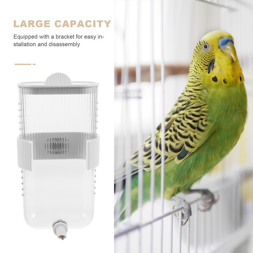 Water Mess Reusable White Parrot Water Feeder Large Capacity No Mess Bird Cage ...