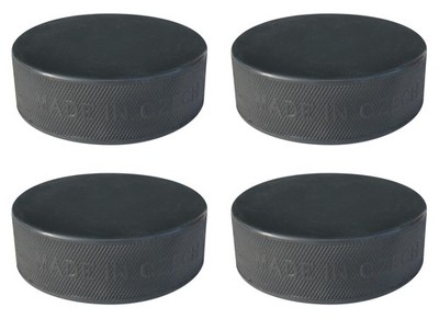 A&R Sports Official Ice Hockey Puck, 6 oz. - Black (4-Pack)