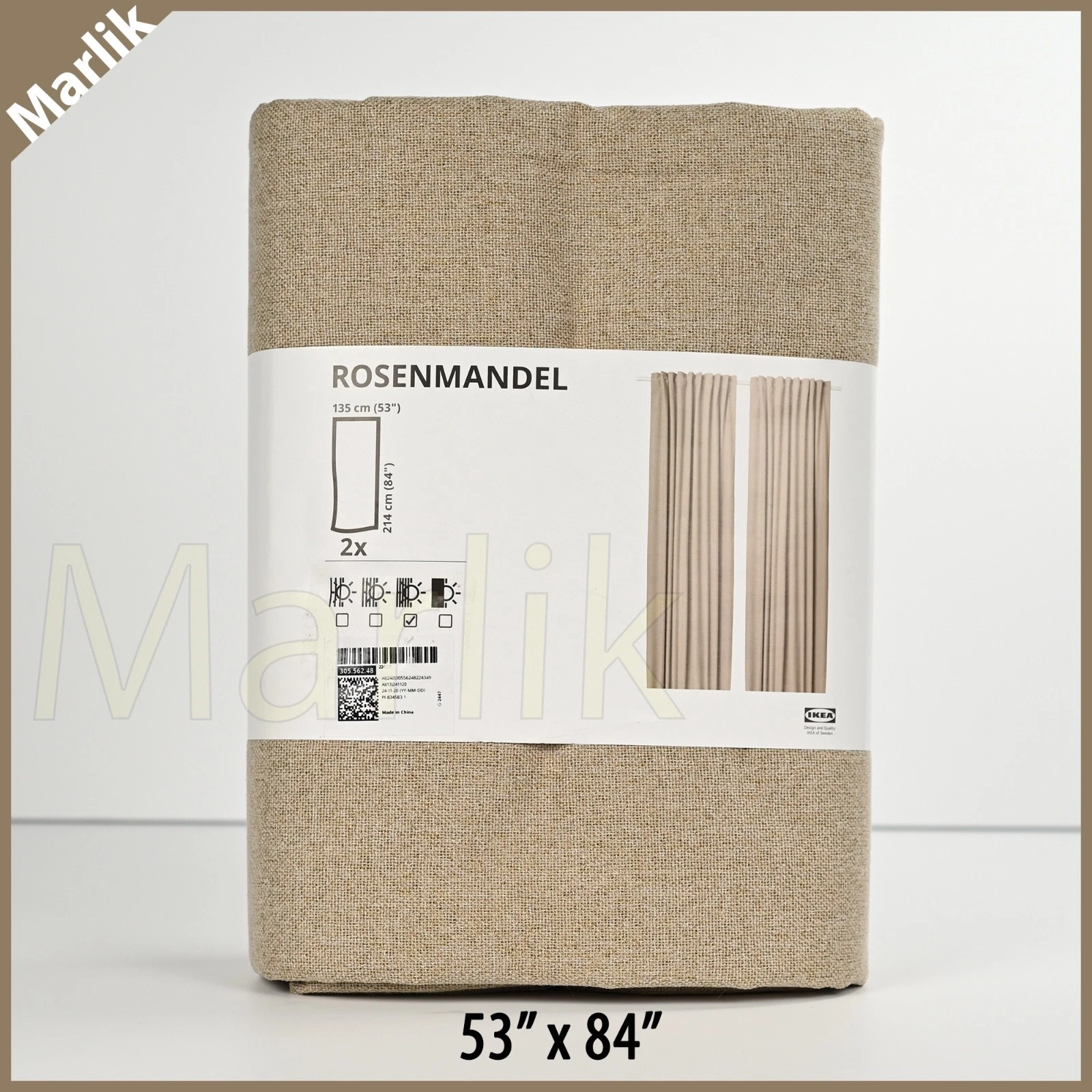 IKEA ROSENMANDEL Room Darkening Curtains 2 Panels Yellow-beige/Brown Back 53x84"
Opens in a new wind