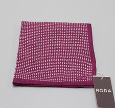 Roda NWT 100 Linen Pocket Square In Pink Polka Dots Made in Italy