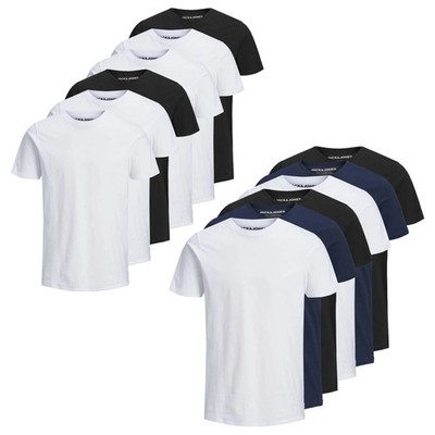 JACK&JONES Herren T-Shirt, 6er Pack - JJEORGANIC BASIC TEE O-NECK, Kurzarm, B...
