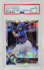 2018 Bowman Chrome Atomic Refractor ALEX VERDUGO RC CARD /100  PSA 10 GEM MINT