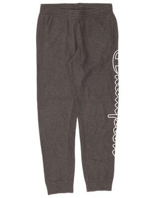 CHAMPION Womens Graphic Tracksuit Trousers UK 14 Medium  Grey Cotton AV04
