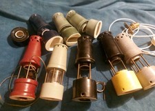 Interesting Group Ceramic Model Miners Lamps Lights Project Incomplete Vintage