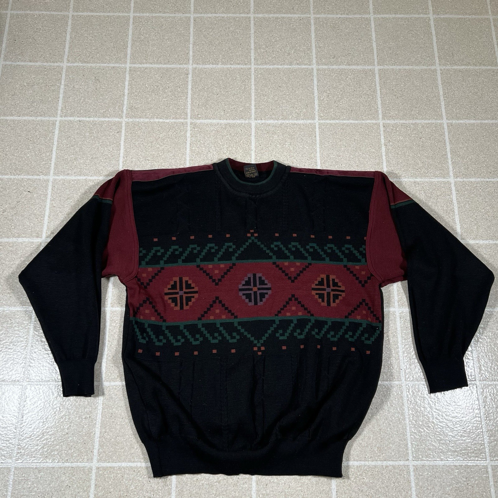 Vintage Nisa Orme Wool Blend Aztec Pattern Sweate… - image 1