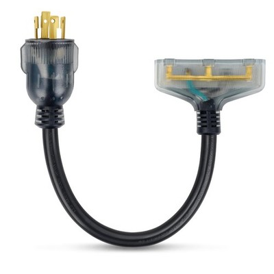 30 amp to 110 Adapter，4 Prong Locking 30 Amp to 15 Amp Generator Power Cord，N...