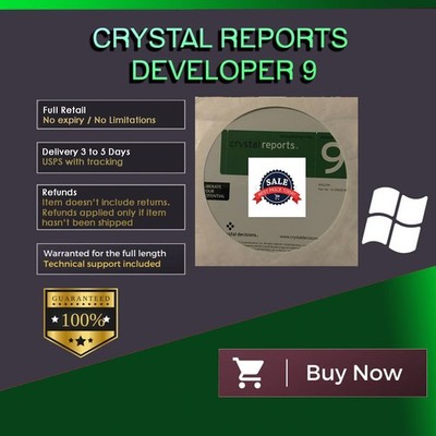 Crystal Reports 9 Developer Edition Full Retail Software