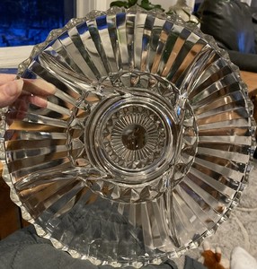 Indiana Glass Divided Dish Clear 5-Part Relish Heavy 10” Sawtooth Rim Vintage 