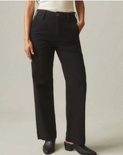 American Giant Wide Leg Pants Womens 14 Black Stretch Casual USA Made