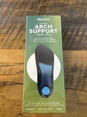 WelnOve Cushioning Shoe Insert Arch Support Plantar Fasciitis Women s 6-10