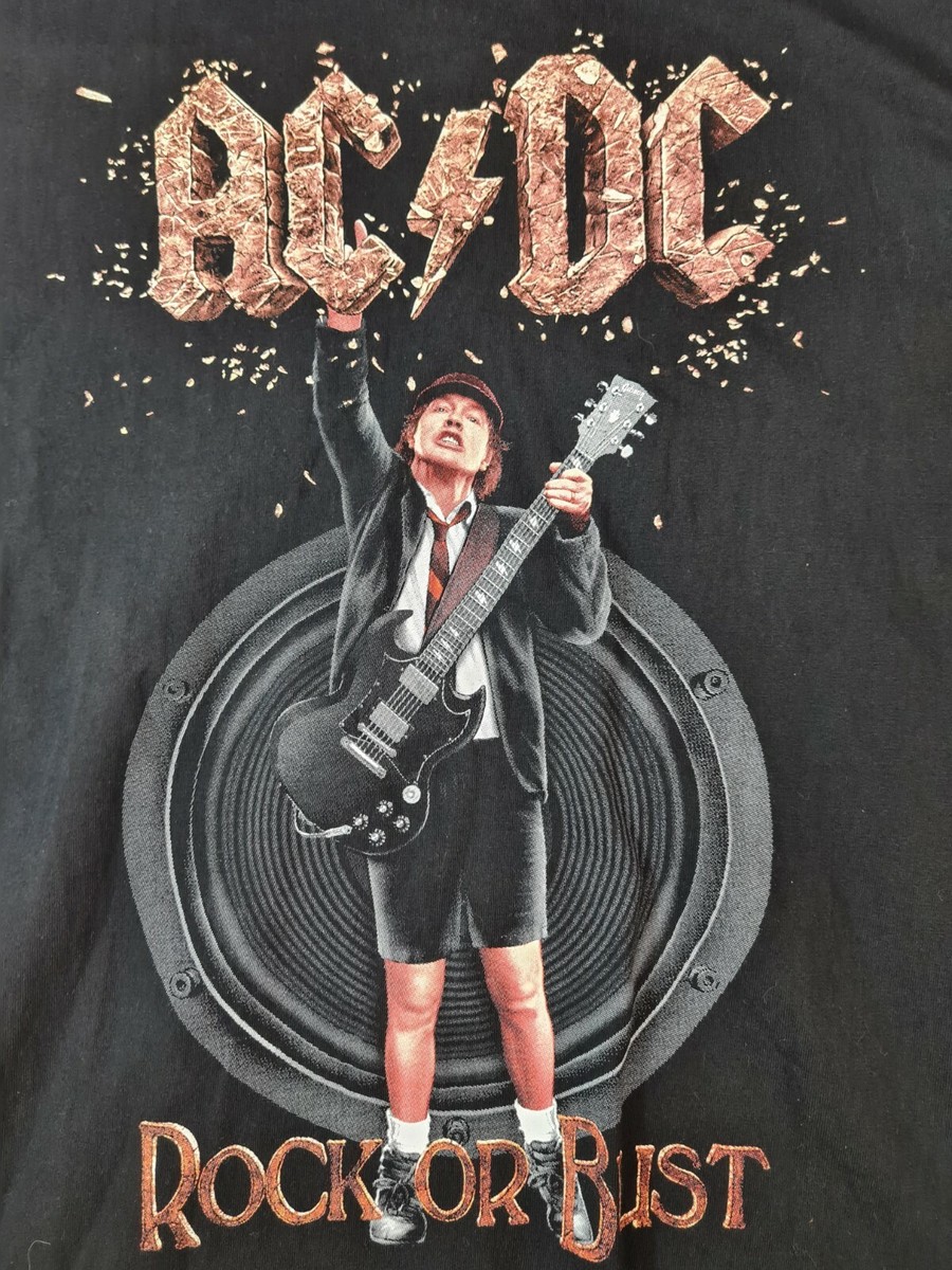 AC/DC Rock or Bust T-SHIRT Black 90s 80s Men