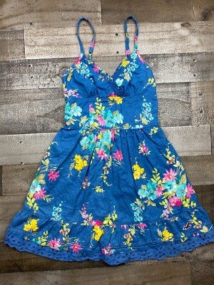 Hollister Womens Blue Floral Dress Size XS Spring Summer Open
