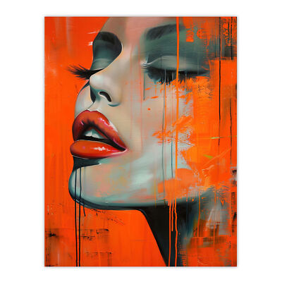Blutorange Verlangen Sommer Make-up Model Portrait Wandbild Poster Druck