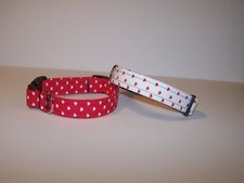 Wet Nose Designs Cute Mini Hearts Dog Collar Red  White Heart Valentines Day