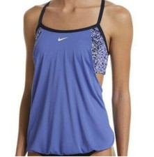 Nike Pixel Party Layered Tankini Top Sz Small Lilac Black New 64