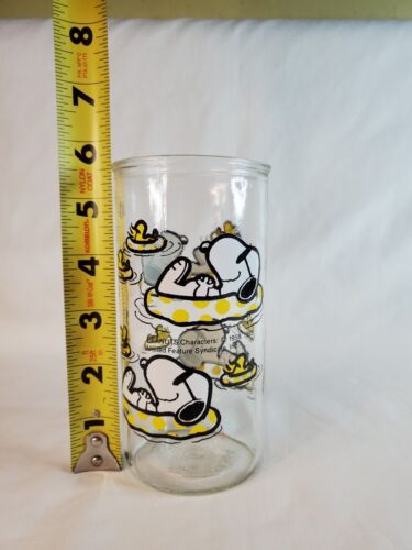 Vintage Promotional Jelly Jar Glass Snoopy and Woodstock Drinking Glass - Imagen 10 de 10