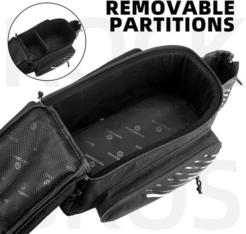 ROCKBROS Bicycle Rack Rear Carrier Bag Trunk Luggage Bag Pannier & Taillight 13L - Picture 2 of 5