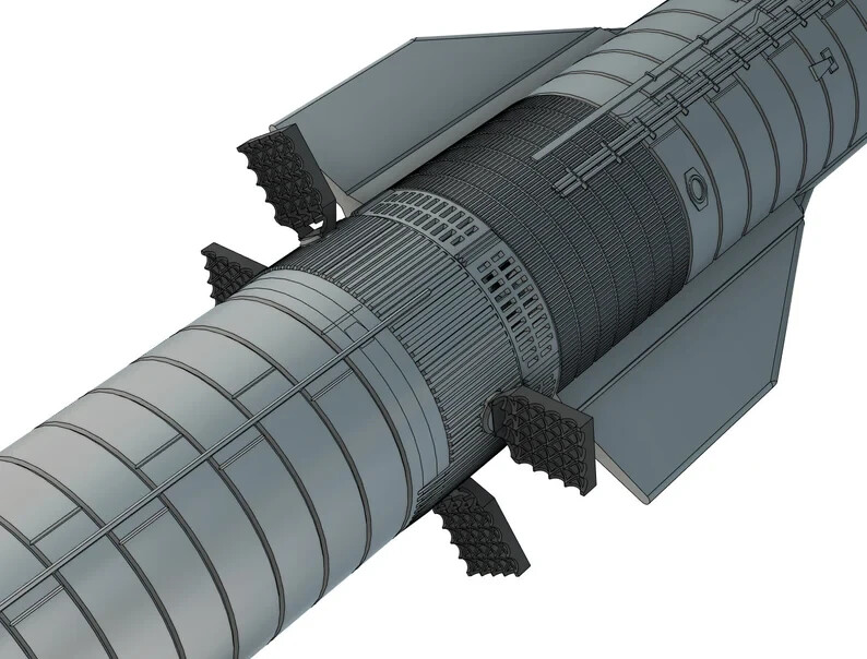 SpaceX Starship SN25 and Booster 9 Hot Stage Ring 1:100/144/200 Scale ...