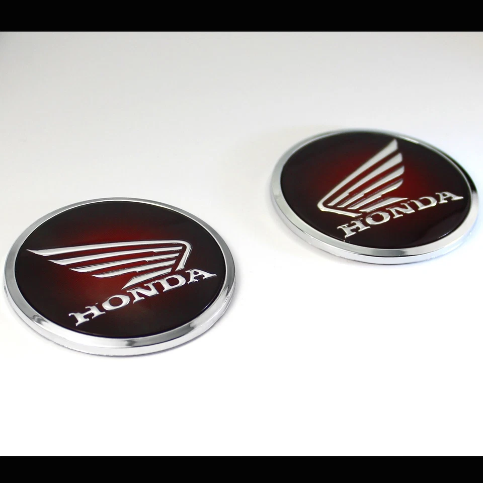 PAR 2.5" CROMO 3D EMBLEMA CALCOMANÍA CARENADO/GUARDABARROS PEGATINA HONDA WING LOGO MARRÓN Foto 3 de 3