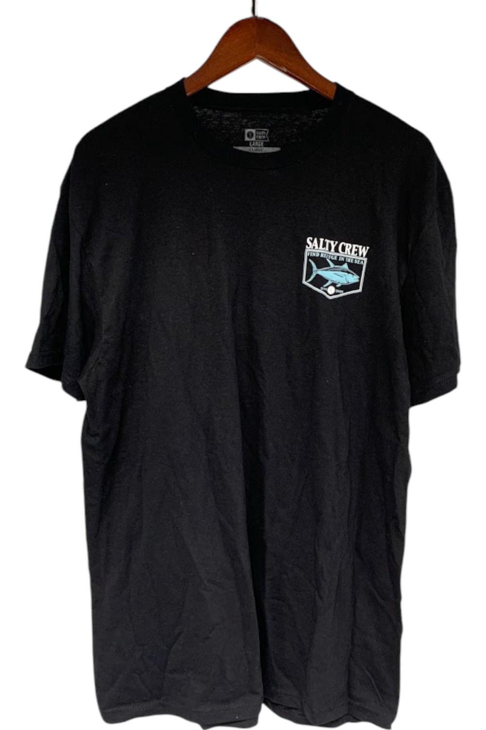 Salty Crew Mens Short Sleeve Angler Classic Tee Black