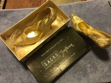 Vintage SUNCO Fifth Avenue Gold Brocade Stiletto High Heel Shoes