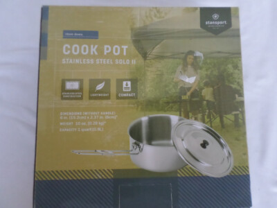 Stansport Stainless Steel Cook Pot 1 Qt with lid and handle  New in box