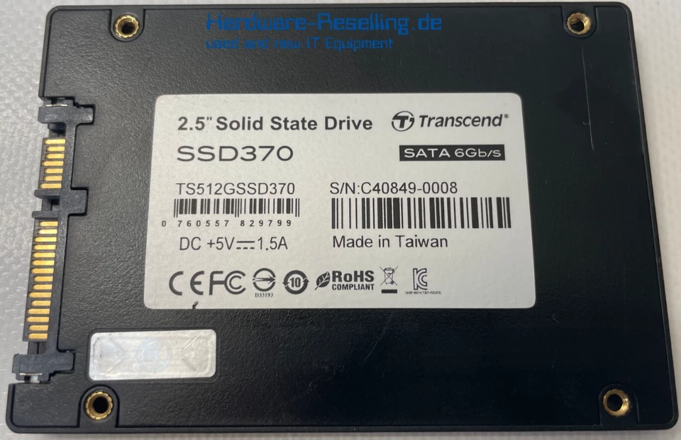 TRANSCEND 512GB 2,5" SATA III 6G SSD370 TS512GSSD370 SSD - Immagine 2 di 2