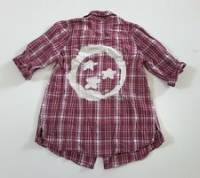 Upcycled Distressed Bleached Hand Dyed TN Flag Country Grunge Rockabilly Shirt M